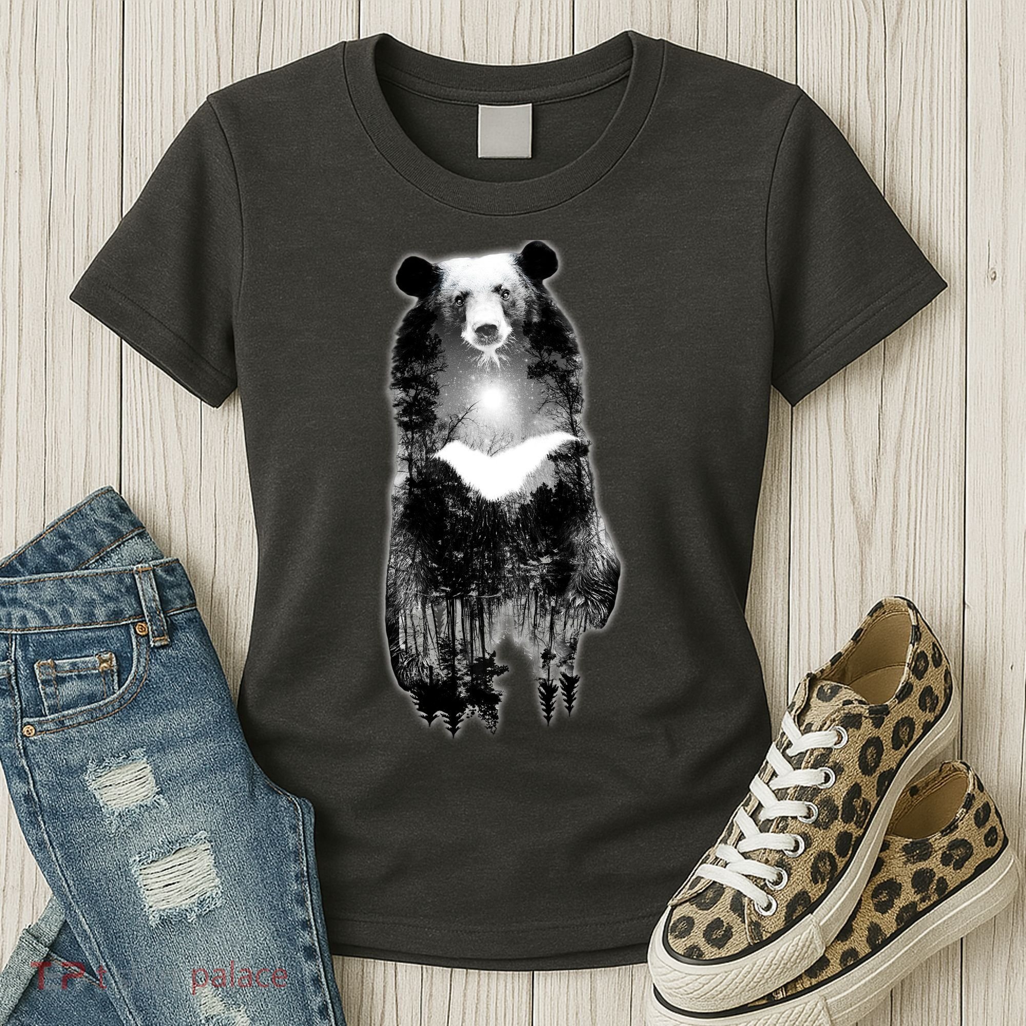 Moon Bear Wilderness Double Exposure Women's T-Shirt
