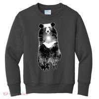 Moon Bear Wilderness Double Exposure Kids Sweatshirt thumb 0