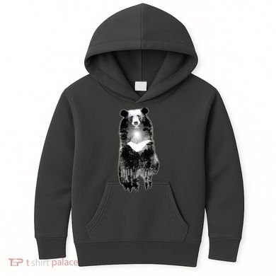 Moon Bear Wilderness Double Exposure Kids Hoodie