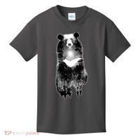 Moon Bear Wilderness Double Exposure Kids T-Shirt thumb 0
