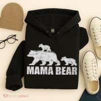 Mama Bear 2 Cubs Mama Bear Twin Mom 2 Hoodie thumb 4