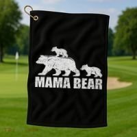 Mama Bear 2 Cubs Mama Bear Twin Mom 2 Golf Towel thumb 1