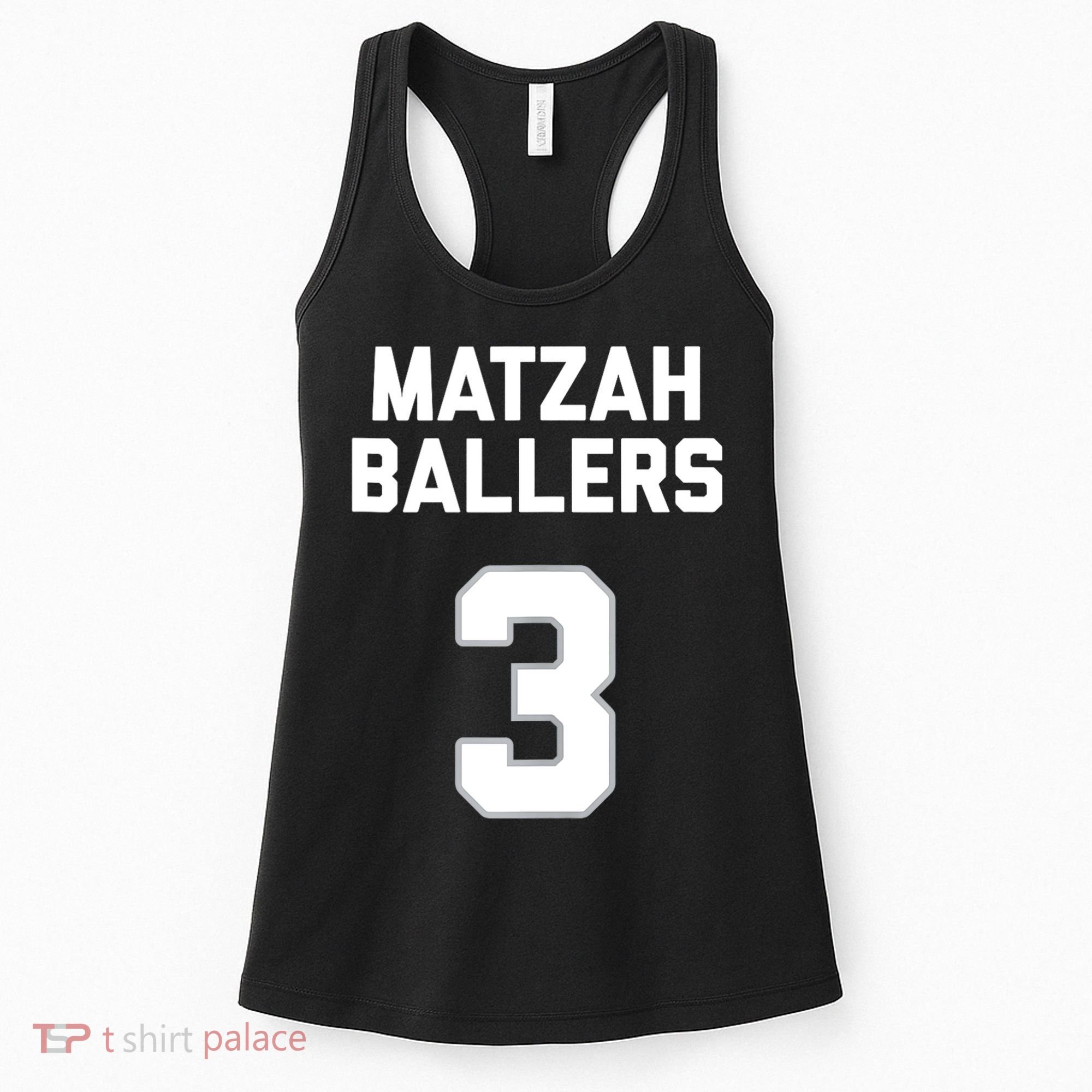 Matzah Baller 3 Funny Jewish Matzo Ball Pun Basketball Team Women's Tank Top