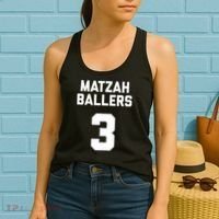 Matzah Baller 3 Funny Jewish Matzo Ball Pun Basketball Team Women's Tank Top thumb 2