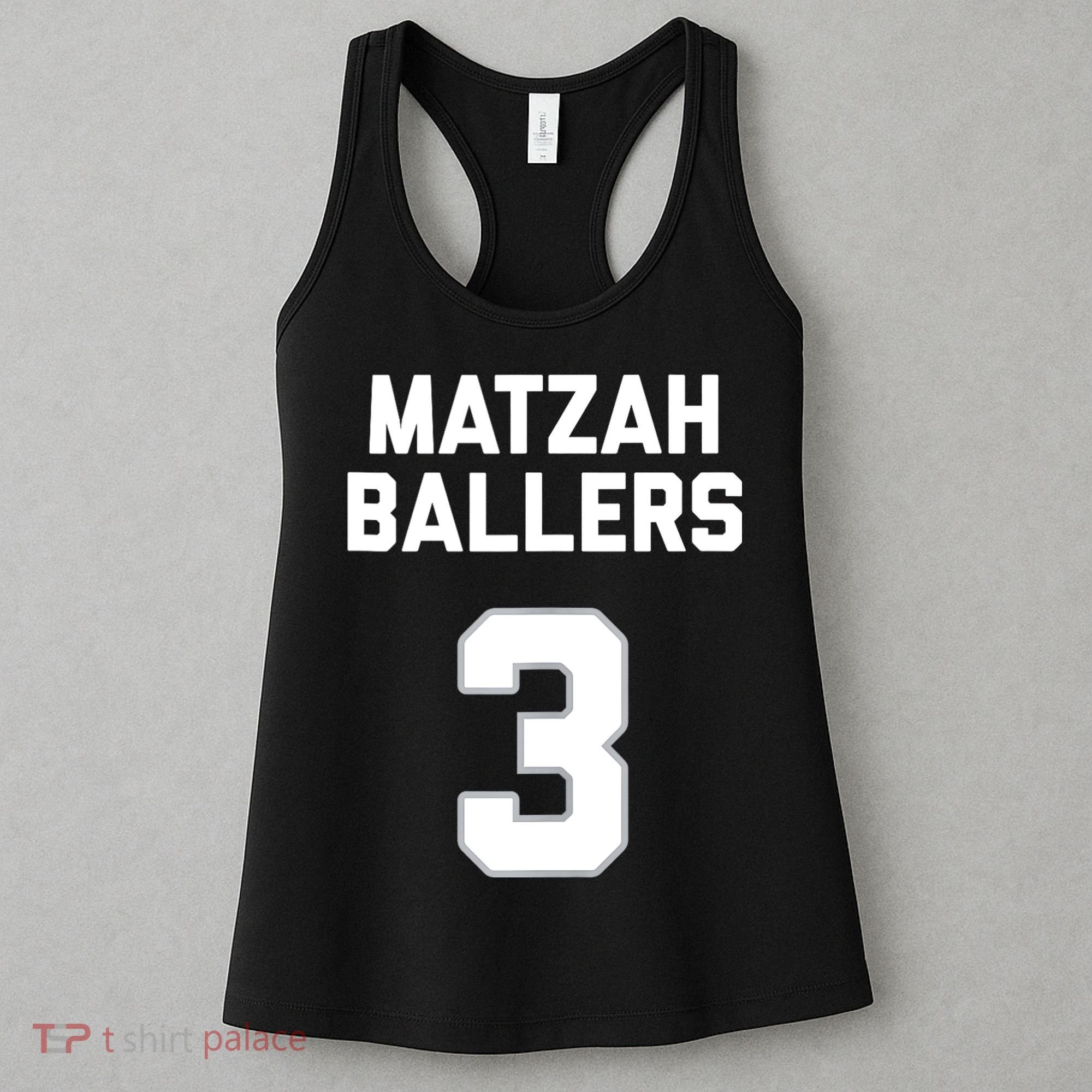 Matzah Baller 3 Funny Jewish Matzo Ball Pun Basketball Team Women's Tank Top