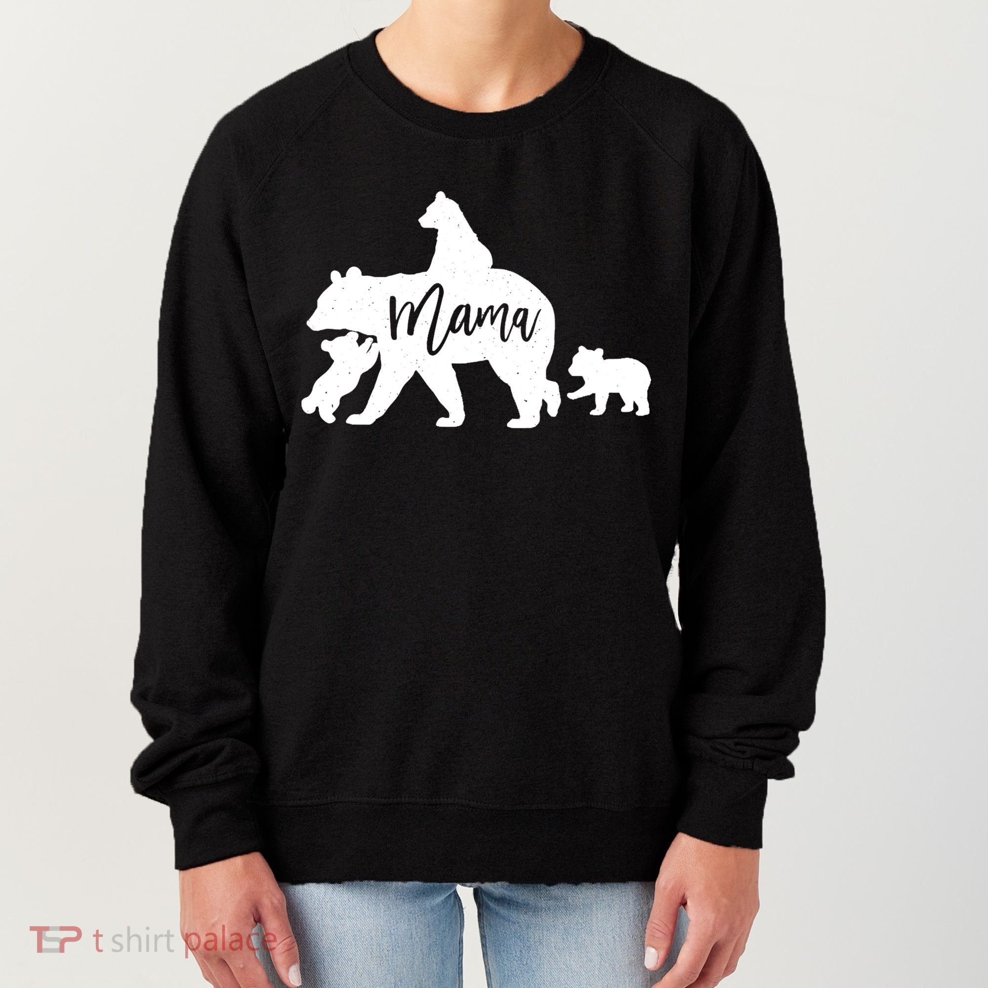 Mama Bear 3 Baby Bear Cubs Following Riding On Back TShirt TShirt Women's Sweatshirt