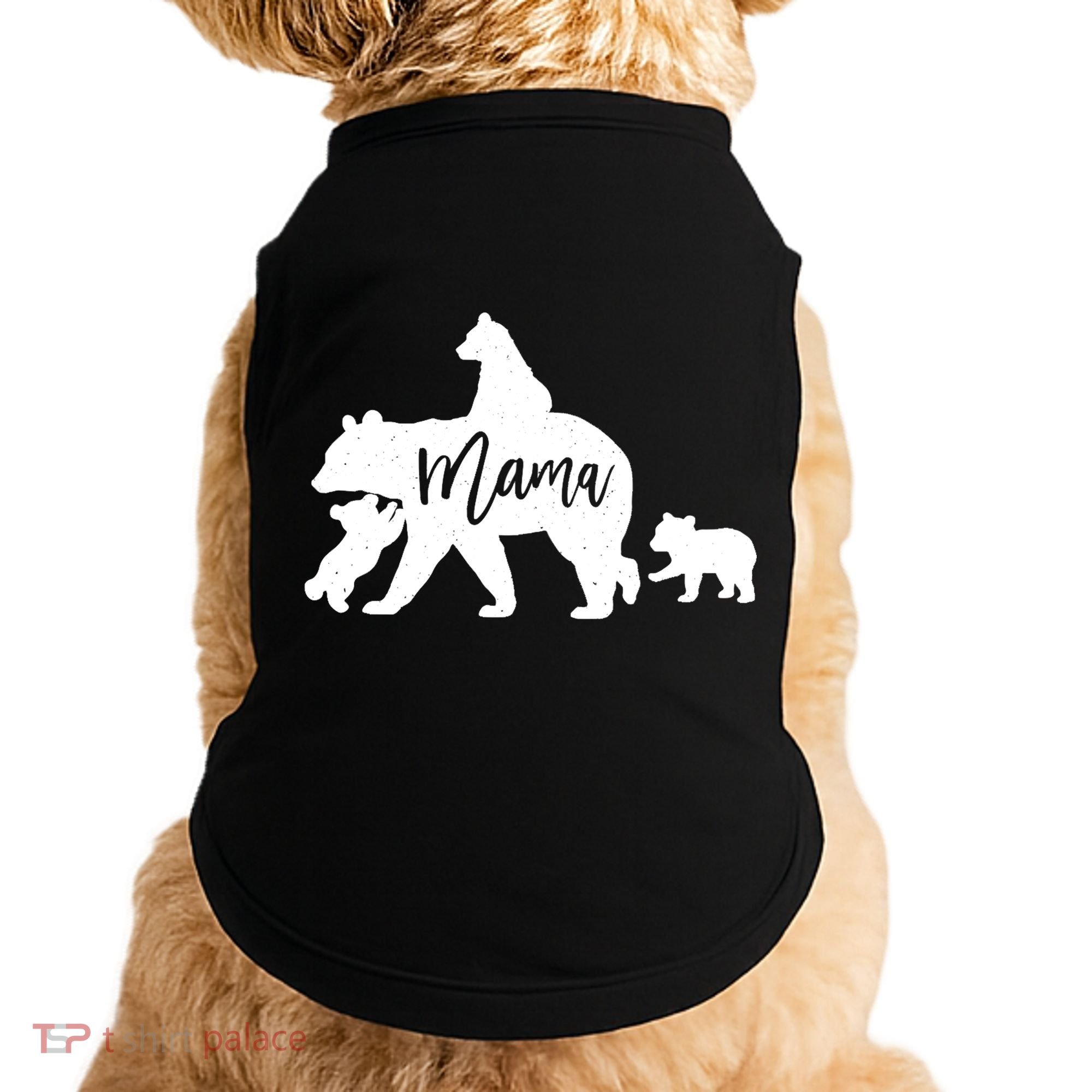 Mama Bear 3 Baby Bear Cubs Following Riding On Back TShirt TShirt Doggie Tank
