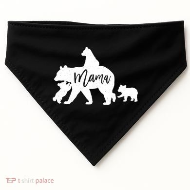 Mama Bear 3 Baby Bear Cubs Following Riding On Back TShirt TShirt USA-Made Doggie Bandana