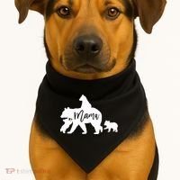 Mama Bear 3 Baby Bear Cubs Following Riding On Back TShirt TShirt USA-Made Doggie Bandana thumb 1
