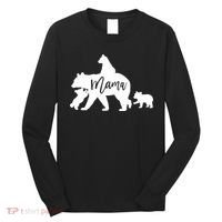Mama Bear 3 Baby Bear Cubs Following Riding On Back TShirt TShirt Long Sleeve Shirt thumb 0