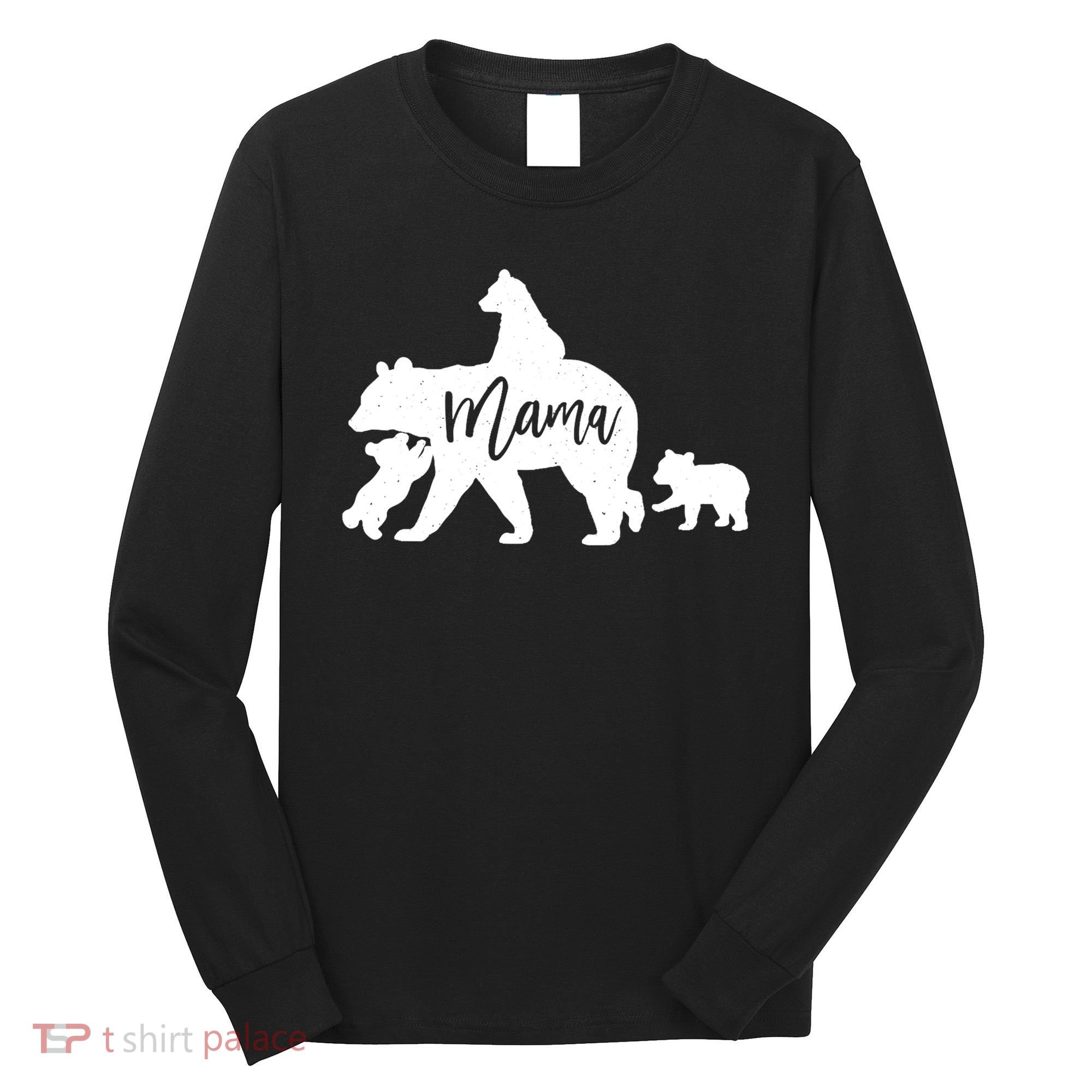 Mama Bear 3 Baby Bear Cubs Following Riding On Back TShirt TShirt Long Sleeve Shirt
