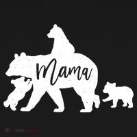 Mama Bear 3 Baby Bear Cubs Following Riding On Back TShirt TShirt Long Sleeve Shirt thumb 2