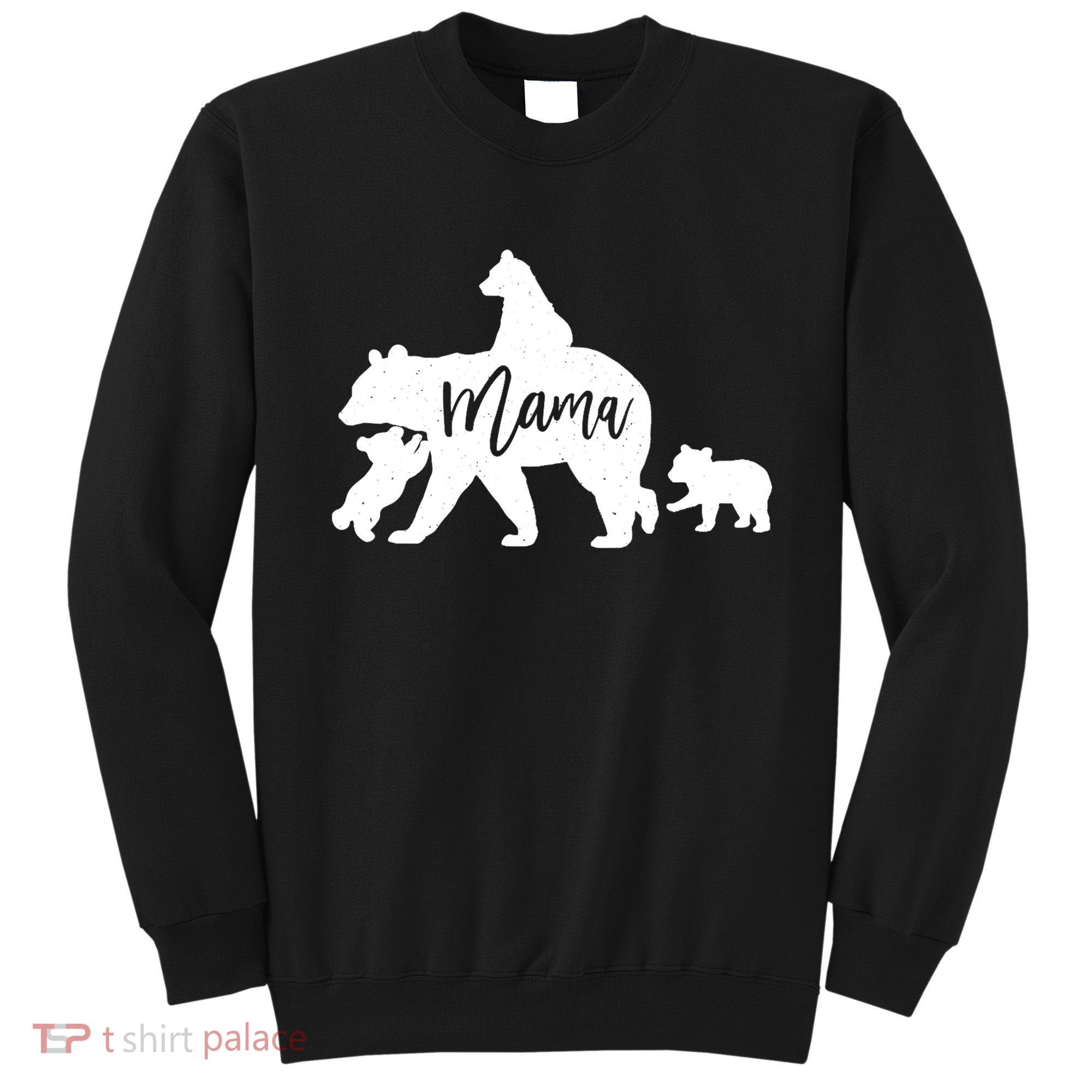 Mama Bear 3 Baby Bear Cubs Following Riding On Back TShirt TShirt Sweatshirt