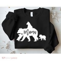 Mama Bear 3 Baby Bear Cubs Following Riding On Back TShirt TShirt Sweatshirt thumb 2