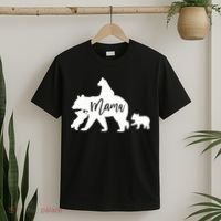 Mama Bear 3 Baby Bear Cubs Following Riding On Back TShirt TShirt T-Shirt thumb 2