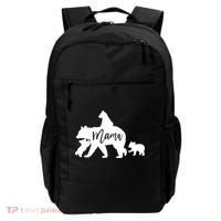 Mama Bear 3 Baby Bear Cubs Following Riding On Back TShirt TShirt Backpack thumb 0