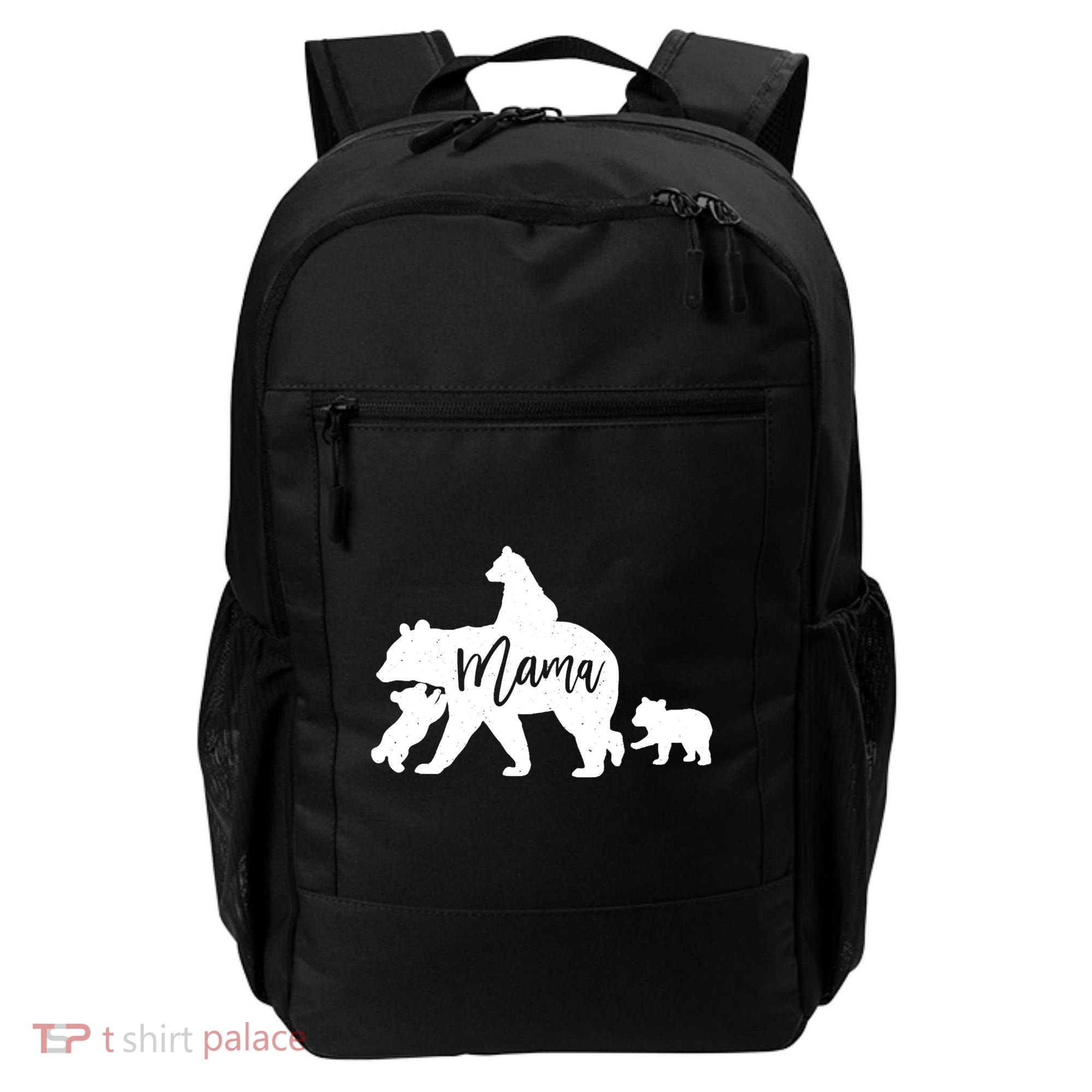 Mama Bear 3 Baby Bear Cubs Following Riding On Back TShirt TShirt Backpack
