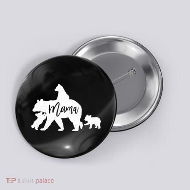 Mama Bear 3 Baby Bear Cubs Following Riding On Back TShirt TShirt Button