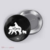 Mama Bear 3 Baby Bear Cubs Following Riding On Back TShirt TShirt Button thumb 0