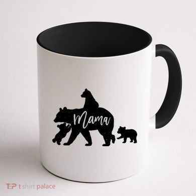 Mama Bear 3 Baby Bear Cubs Following Riding On Back TShirt TShirt Coffee Mug back