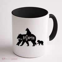Mama Bear 3 Baby Bear Cubs Following Riding On Back TShirt TShirt Coffee Mug thumb 1