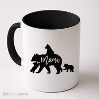 Mama Bear 3 Baby Bear Cubs Following Riding On Back TShirt TShirt Coffee Mug thumb 0