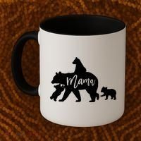 Mama Bear 3 Baby Bear Cubs Following Riding On Back TShirt TShirt Coffee Mug thumb 2