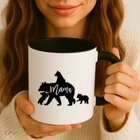 Mama Bear 3 Baby Bear Cubs Following Riding On Back TShirt TShirt Coffee Mug thumb 3