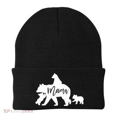 Mama Bear 3 Baby Bear Cubs Following Riding On Back TShirt TShirt Beanie