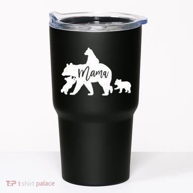 Mama Bear 3 Baby Bear Cubs Following Riding On Back TShirt TShirt Tumbler