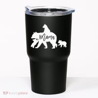 Mama Bear 3 Baby Bear Cubs Following Riding On Back TShirt TShirt Tumbler thumb 0