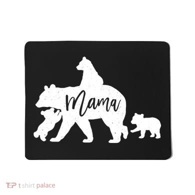Mama Bear 3 Baby Bear Cubs Following Riding On Back TShirt TShirt Mousepad