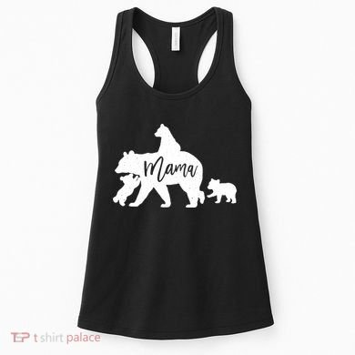 Mama Bear 3 Baby Bear Cubs Following Riding On Back TShirt TShirt Women's Tank Top
