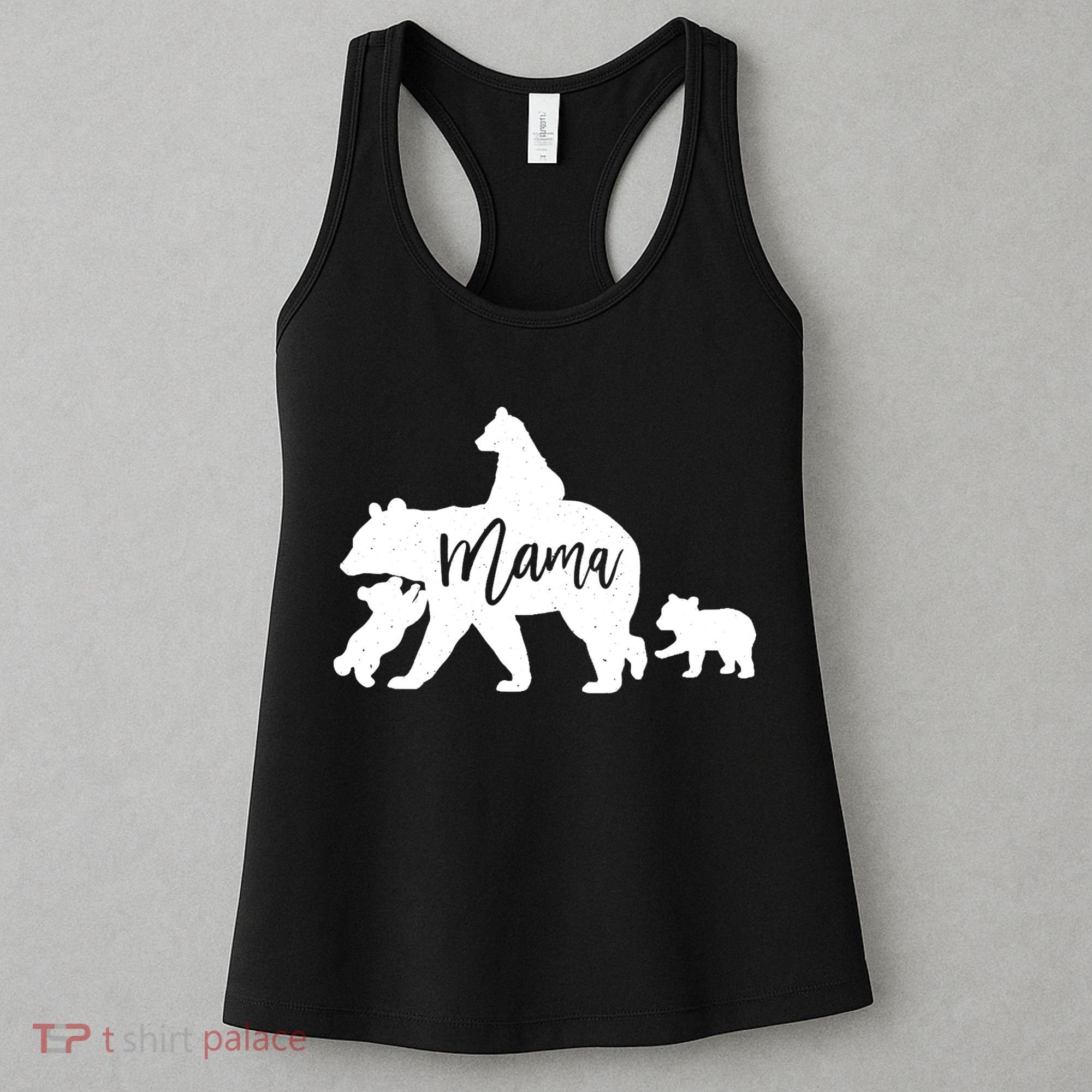 Mama Bear 3 Baby Bear Cubs Following Riding On Back TShirt TShirt Women's Tank Top