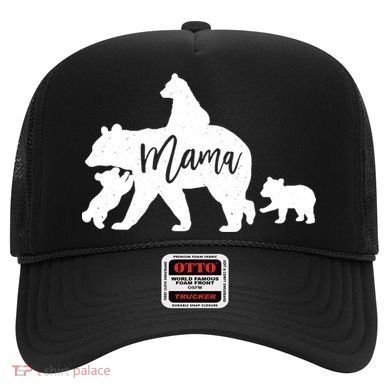 Mama Bear 3 Baby Bear Cubs Following Riding On Back TShirt TShirt Hat