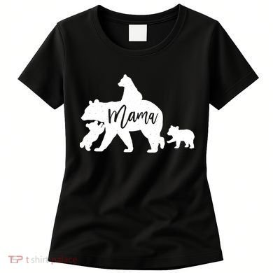 Mama Bear 3 Baby Bear Cubs Following Riding On Back TShirt TShirt Women's T-Shirt
