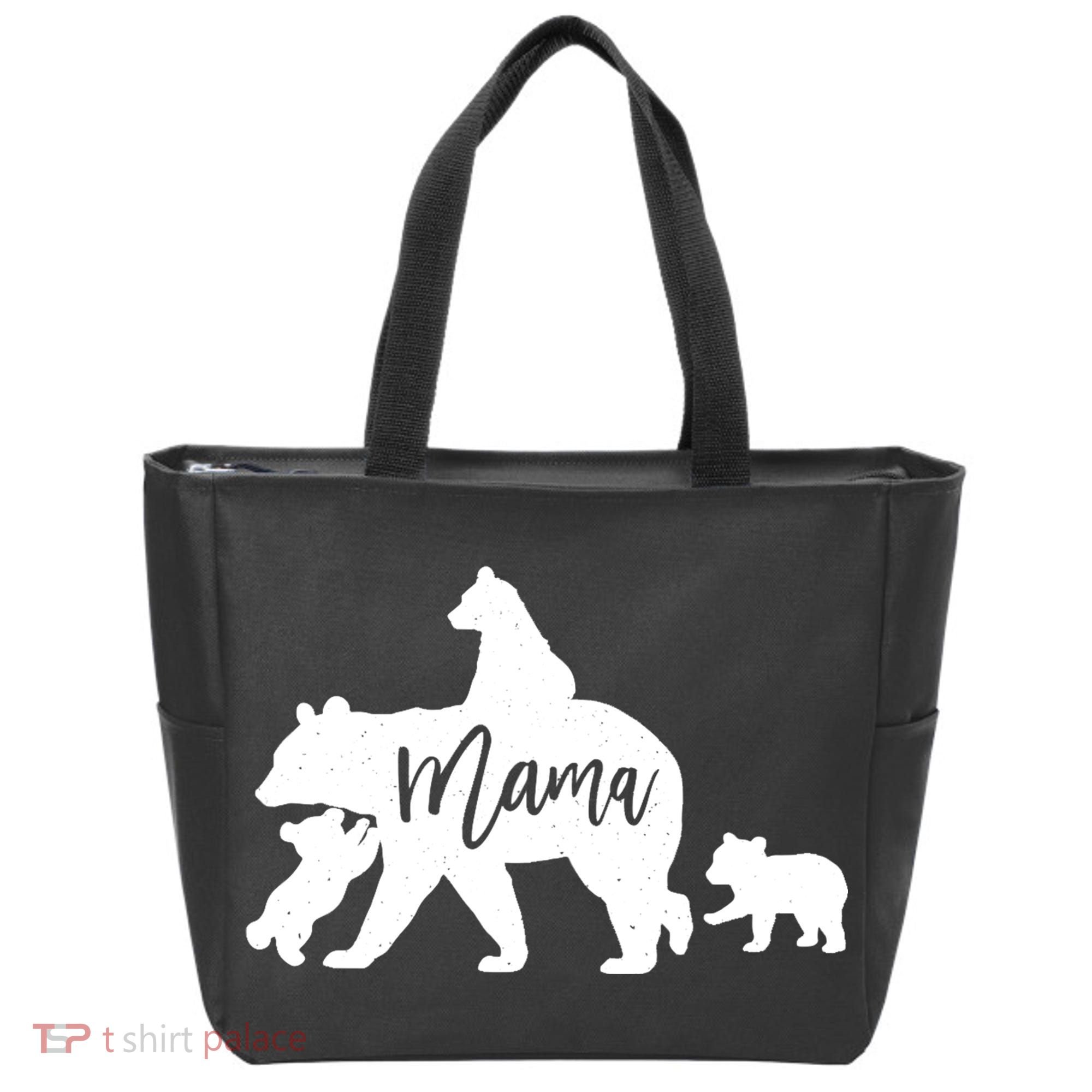 Mama Bear 3 Baby Bear Cubs Following Riding On Back TShirt TShirt Tote Bag