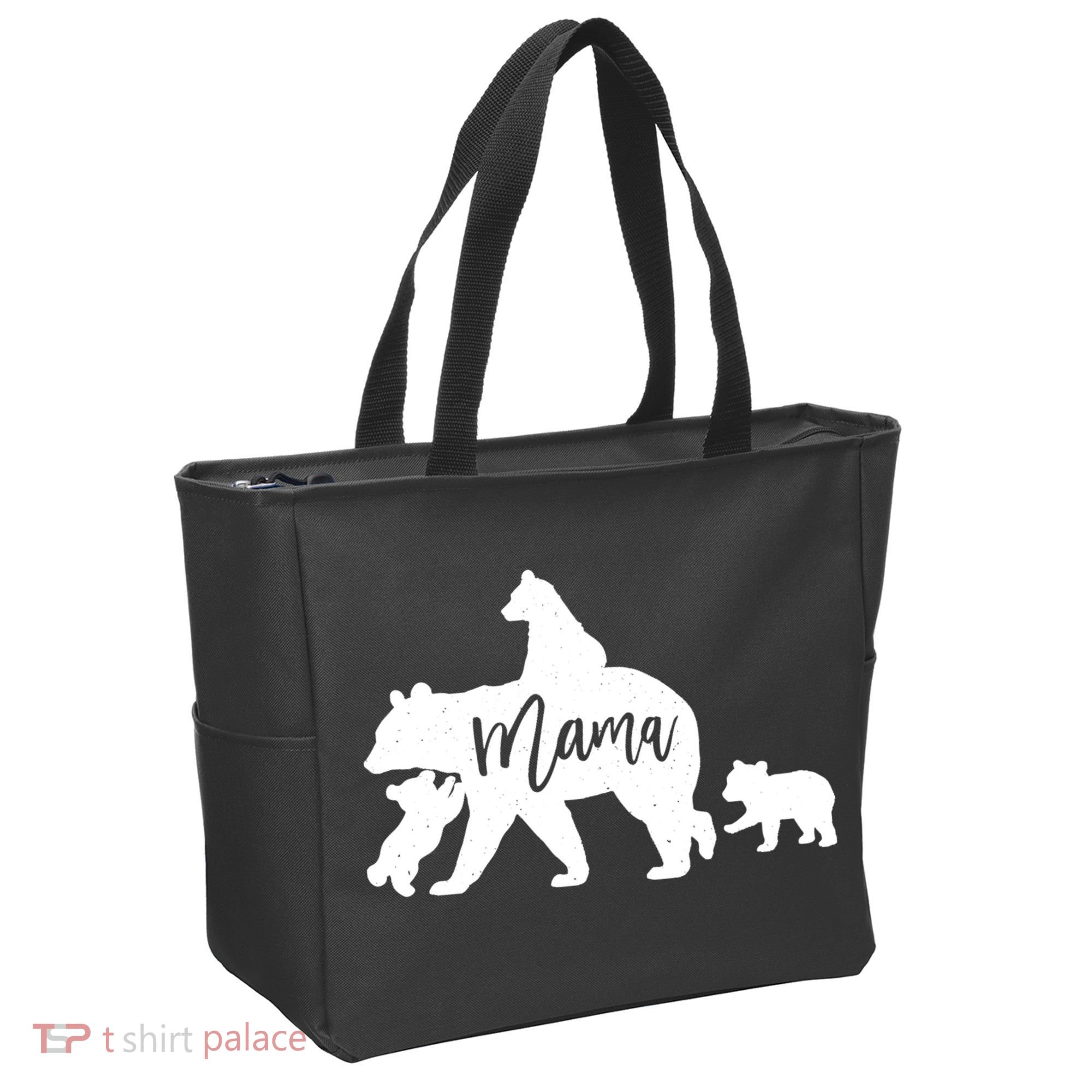 Mama Bear 3 Baby Bear Cubs Following Riding On Back TShirt TShirt Tote Bag