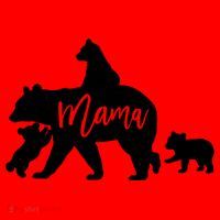 Mama Bear 3 Baby Bear Cubs Following Riding On Back TShirt TShirt Santa Hat thumb 1