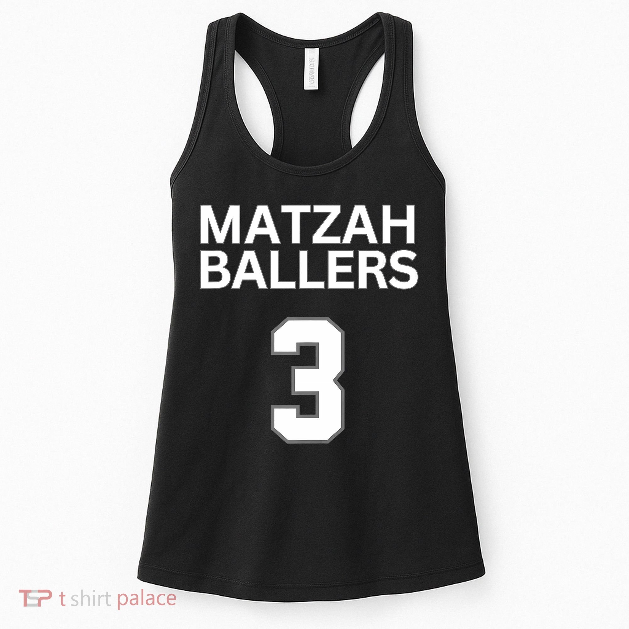 Matzah Ballers 3 Funny Jewish Pun Basketball Team Jersey Women's Tank Top