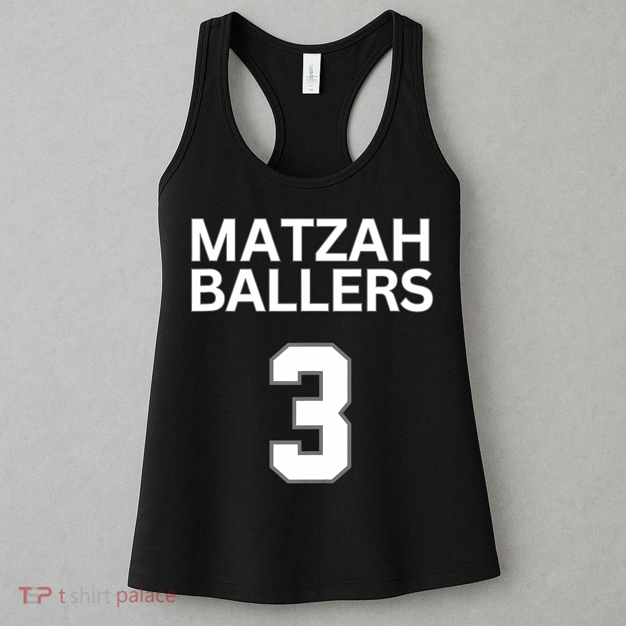 Matzah Ballers 3 Funny Jewish Pun Basketball Team Jersey Women's Tank Top