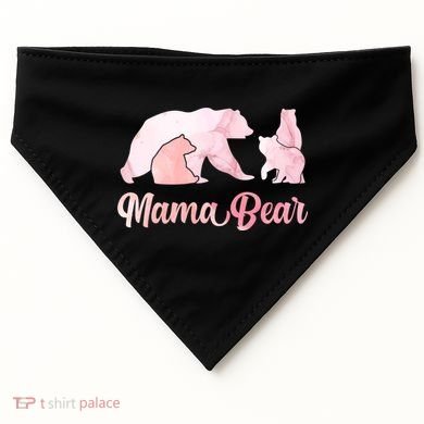 Mama Bear 3 Cubs Mom Bear Awesome Camping Gift USA-Made Doggie Bandana