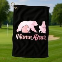 Mama Bear 3 Cubs Mom Bear Awesome Camping Gift Golf Towel thumb 1