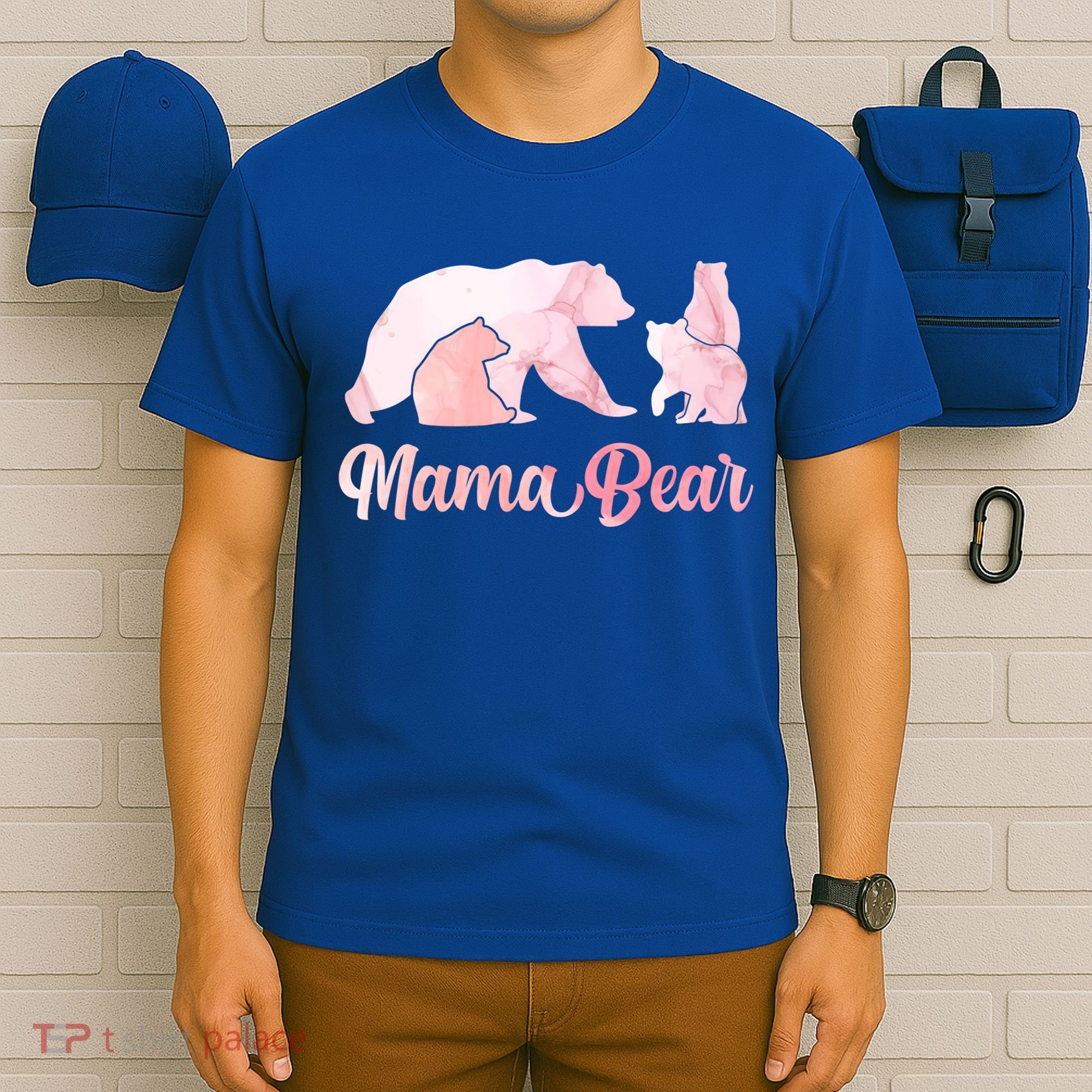 Mama Bear 3 Cubs Mom Bear Awesome Camping Gift T-Shirt