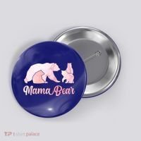Mama Bear 3 Cubs Mom Bear Awesome Camping Gift Button thumb 0