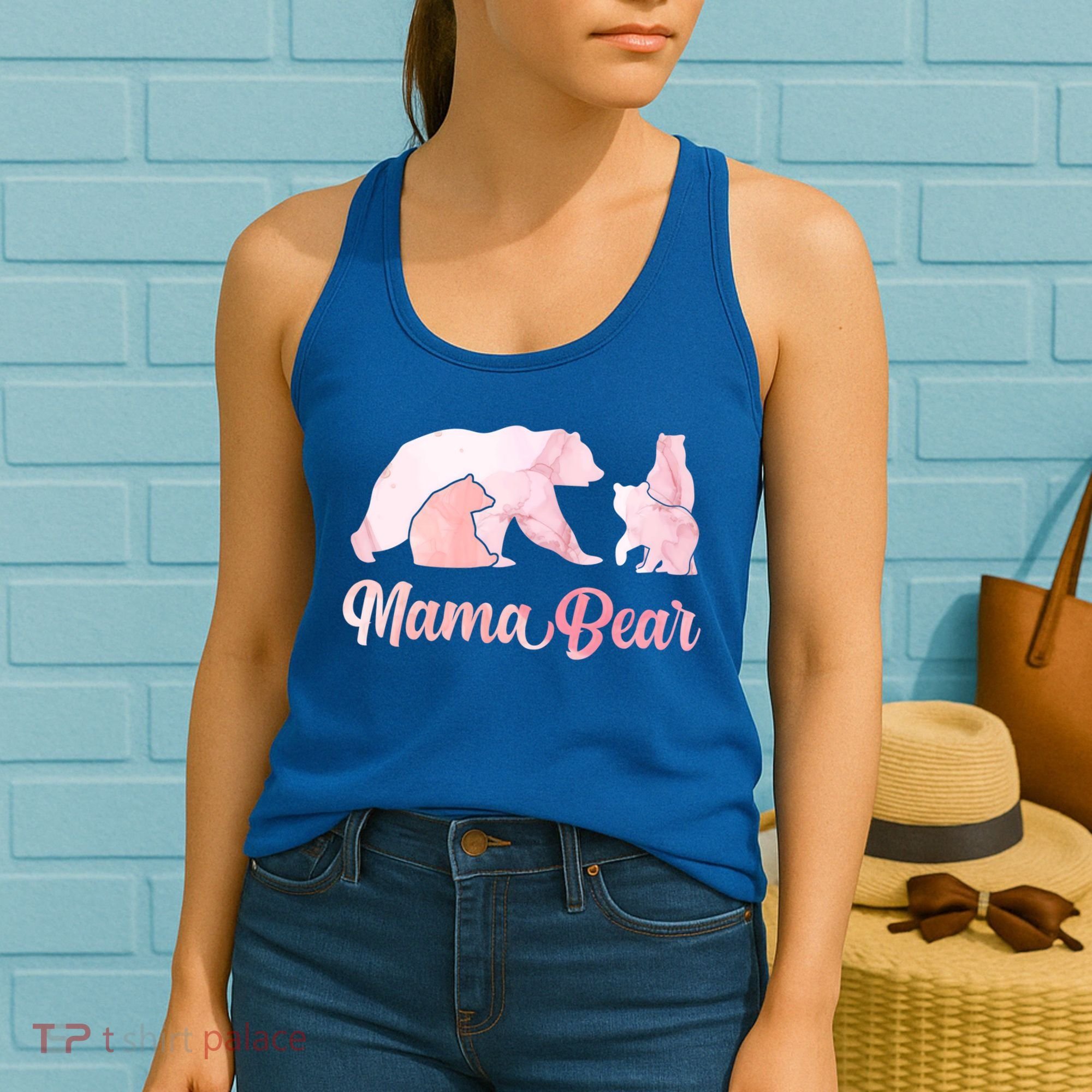 Mama Bear 3 Cubs Mom Bear Awesome Camping Gift Women's Tank Top
