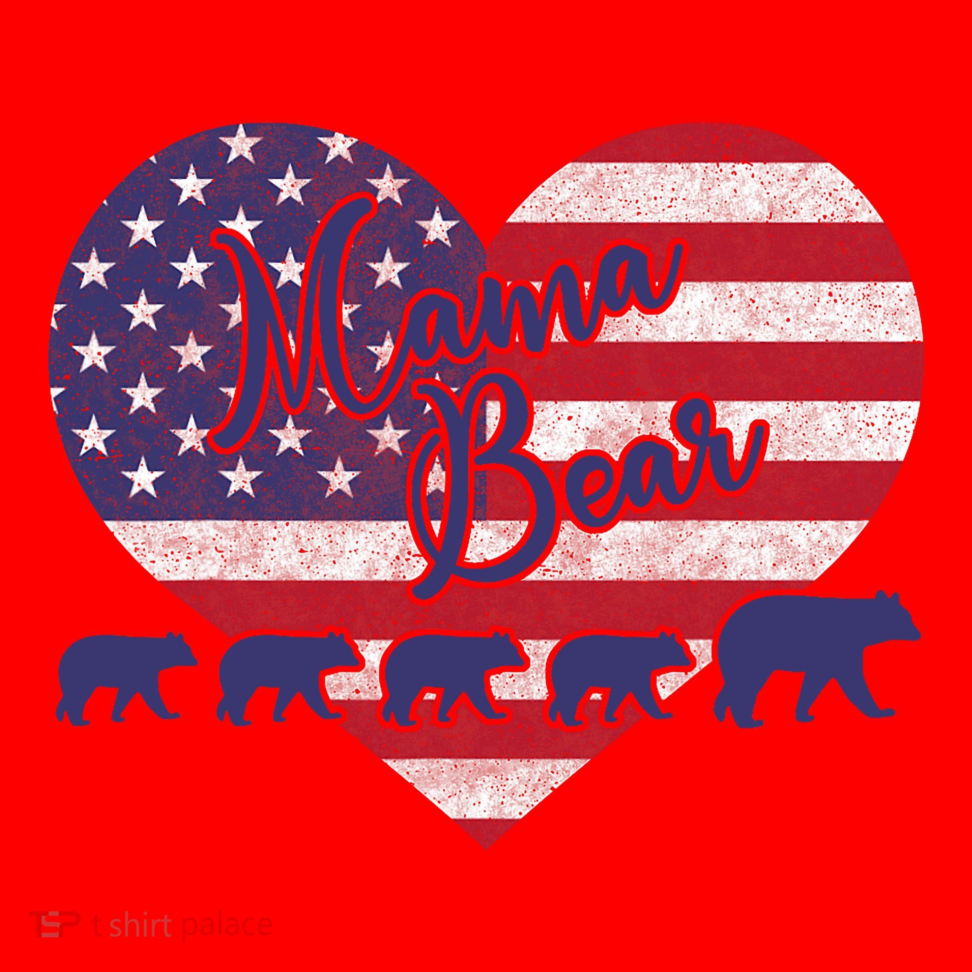 Mama Bear 4th Of July 4 Cubs Usa Flag Heart Santa Hat