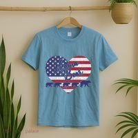 Mama Bear 4th Of July 4 Cubs Usa Flag Heart T-Shirt thumb 2