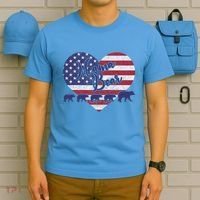 Mama Bear 4th Of July 4 Cubs Usa Flag Heart T-Shirt thumb 5