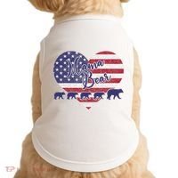 Mama Bear 4th Of July 4 Cubs Usa Flag Heart Doggie Tank thumb 0